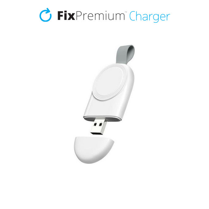 FixPremium - Cestovná USB Nabíjačka pre Apple Watch, biela
