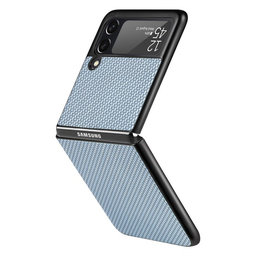 FixPremium - Puzdro Carbon pre Samsung Galaxy Z Flip 3, modrá