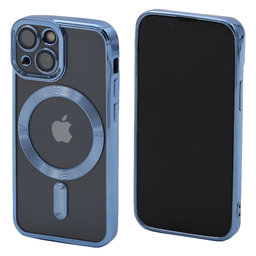 FixPremium - Puzdro Crystal s MagSafe pre iPhone 13 mini, modrá