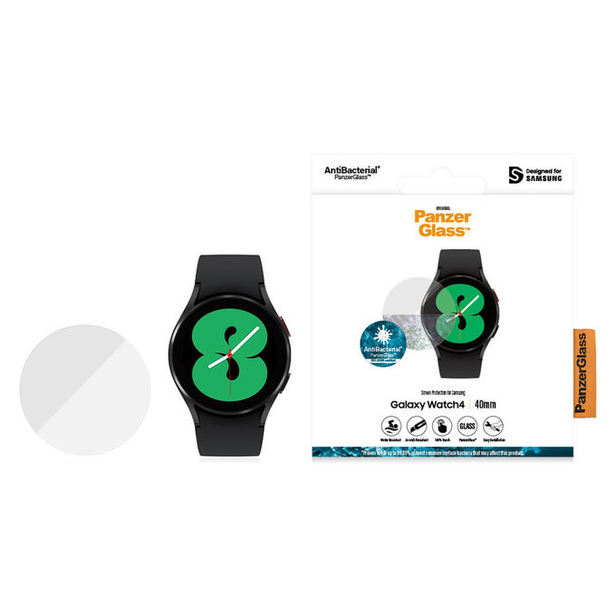 Tvrdené sklo Flat Glass AB pre Samsung Galaxy Watch 4 40 mm, Číra, PanzerGlass