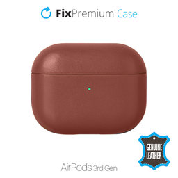 FixPremium - Kožené Puzdro pre AirPods 3, hnedá