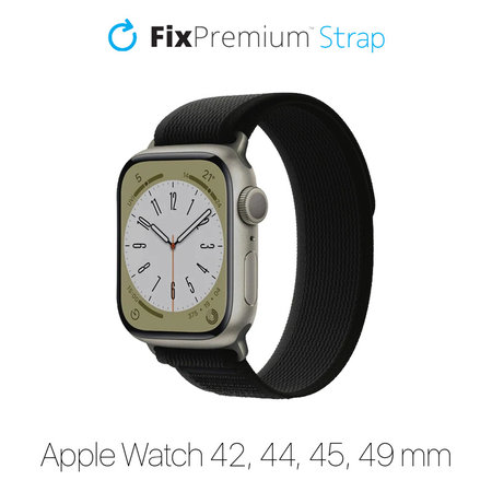 FixPremium - Remienok Trail Loop pre Apple Watch (42, 44, 45 a 49mm), čierna