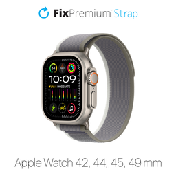 FixPremium - Remienok Trail Loop pre Apple Watch (42, 44, 45 a 49mm), šedá