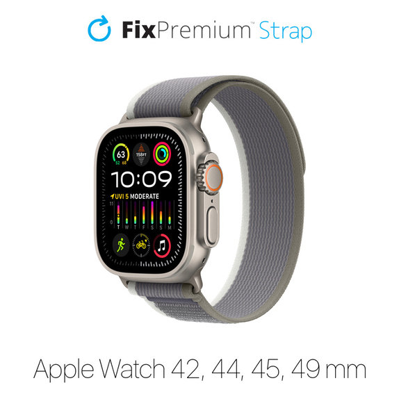 FixPremium - Remienok Trail Loop pre Apple Watch (42, 44, 45 a 49mm), šedá