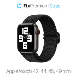 FixPremium - Remienok Solo Loop pre Apple Watch (42, 44, 45 a 49mm), čierna