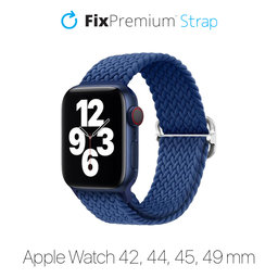 FixPremium - Remienok Solo Loop pre Apple Watch (42, 44, 45 a 49mm), dark blue