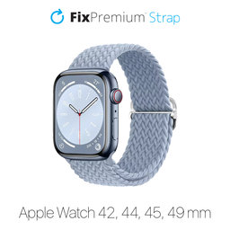 FixPremium - Remienok Solo Loop pre Apple Watch (42, 44, 45 a 49mm), light blue