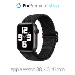 FixPremium - Remienok Solo Loop pre Apple Watch (38, 40 a 41mm), čierna