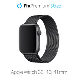 FixPremium - Remienok Milanese Loop pre Apple Watch (38, 40 a 41mm), čierna