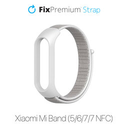 FixPremium - Nylonový Remienok pre Xiaomi Mi Band (5/6/7/7 NFC), biela