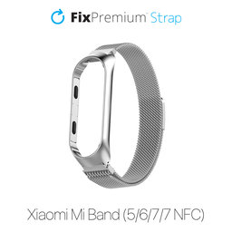 FixPremium - Remienok Milanese Loop pre Xiaomi Mi Band (5/6/7/7 NFC), strieborná