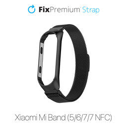 FixPremium - Remienok Milanese Loop pre Xiaomi Mi Band (5/6/7/7 NFC), čierna
