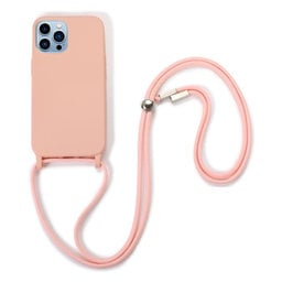 FixPremium - Silikónové Puzdro so Šnúrkou pre iPhone 14 Pro, ružová