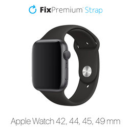 FixPremium - Silikónový Remienok pre Apple Watch (42, 44, 45 a 49mm), čierna