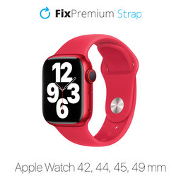 FixPremium - Silikónový Remienok pre Apple Watch (42, 44, 45 a 49mm), červená