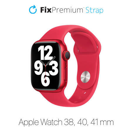 FixPremium - Silikónový Remienok pre Apple Watch (38, 40 a 41mm), červená