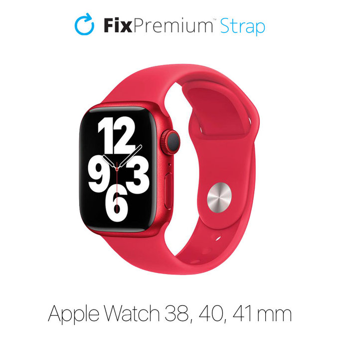 FixPremium - Silikónový Remienok pre Apple Watch (38, 40 a 41mm), červená