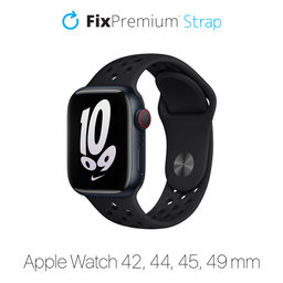 FixPremium - Silikónový Športový Remienok pre Apple Watch (42, 44, 45 a 49mm), čierna