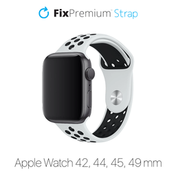 FixPremium - Silikónový Športový Remienok pre Apple Watch (42, 44, 45 a 49mm), biela