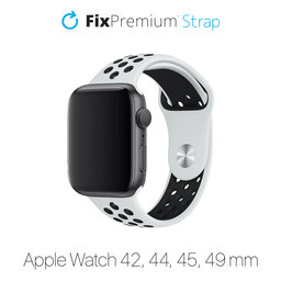 FixPremium - Silikónový Športový Remienok pre Apple Watch (42, 44, 45 a 49mm), biela
