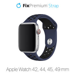 FixPremium - Silikónový Športový Remienok pre Apple Watch (42, 44, 45 a 49mm), modrá