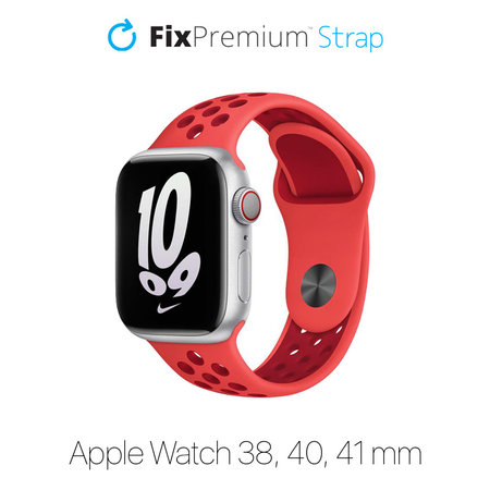 FixPremium - Silikónový Športový Remienok pre Apple Watch (38, 40 a 41mm), červená