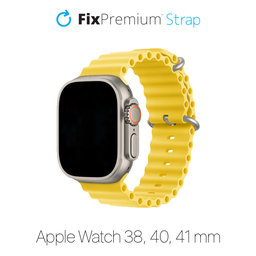 FixPremium - Remienok Ocean Loop pre Apple Watch (38, 40 a 41mm), žltá