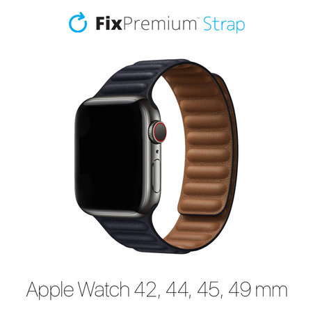 FixPremium - Remienok Leather Loop TPU pre Apple Watch (42, 44, 45 a 49mm), čierna
