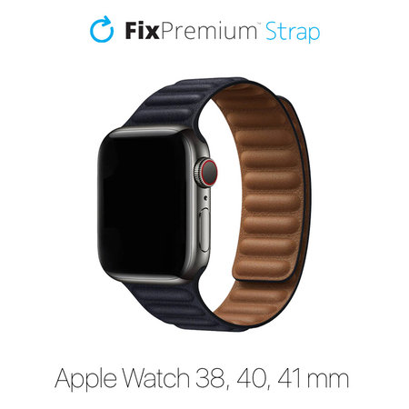 FixPremium - Remienok Leather Loop TPU pre Apple Watch (38, 40 a 41mm), čierna