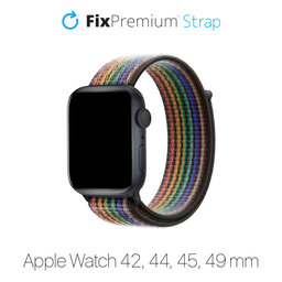 FixPremium - Nylonový Remienok pre Apple Watch (42, 44, 45 a 49mm), pride