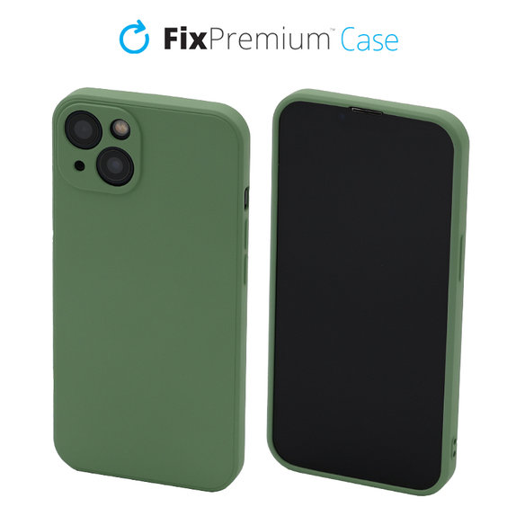FixPremium - Puzdro Rubber pre iPhone 13 a 14, zelená