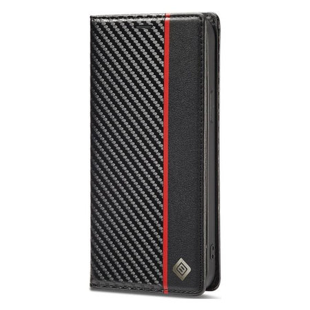 FixPremium - Puzdro Carbon Wallet pre iPhone 12 a 12 Pro, čierna