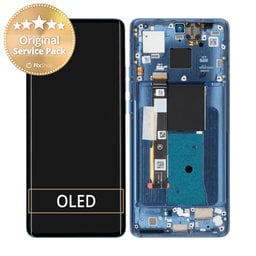 Motorola Edge 40 - LCD Displej + Dotykové Sklo + Rám (Lunar Blue) - 5D68C22671 Genuine Service Pack
