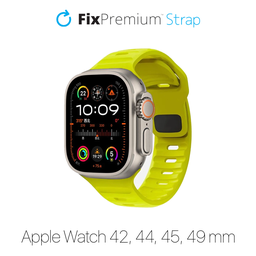 FixPremium - Remienok Sport Silicone pre Apple Watch (42, 44, 45 a 49mm), tartrazine