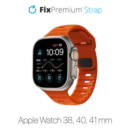 FixPremium - Remienok Sport Silicone pre Apple Watch (38, 40 a 41mm), oranžová