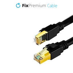 FixPremium - Sieťový Kábel - RJ45 / RJ45 (2m), čierna