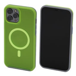 FixPremium - Puzdro Clear s MagSafe pre iPhone 12 Pro Max, neon green