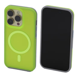 FixPremium - Puzdro Clear s MagSafe pre iPhone 14 Pro, neon green