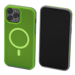 FixPremium - Puzdro Clear s MagSafe pre iPhone 14 Pro Max, neon green