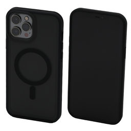 FixPremium - Puzdro Clear s MagSafe pre iPhone 12 Pro Max, frost black