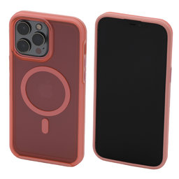 FixPremium - Puzdro Clear s MagSafe pre iPhone 13 Pro Max, peach pink