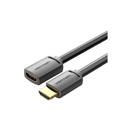 Vention - HDMI (F) / HDMI (M) Kábel, HDMI 2.0 (0.5m), čierna
