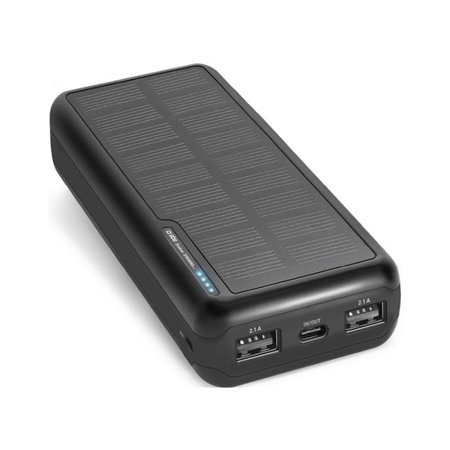 SBS - PowerBank Solar, 20 000 mAh, čierna