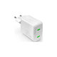 PURO - Nabíjací adaptér MiniPro 2x USB-C, GaN, 35W, biela
