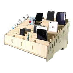 Univerzálny drevený stojan / organizér pre 48 telefónov