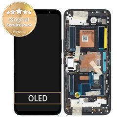 Asus ROG Phone 6 AI2201_C, 6 Pro AI2201_D - LCD Displej + Dotykové Sklo + Rám (Phantom Black) - 90AI00B5-R20020 Genuine Service Pack