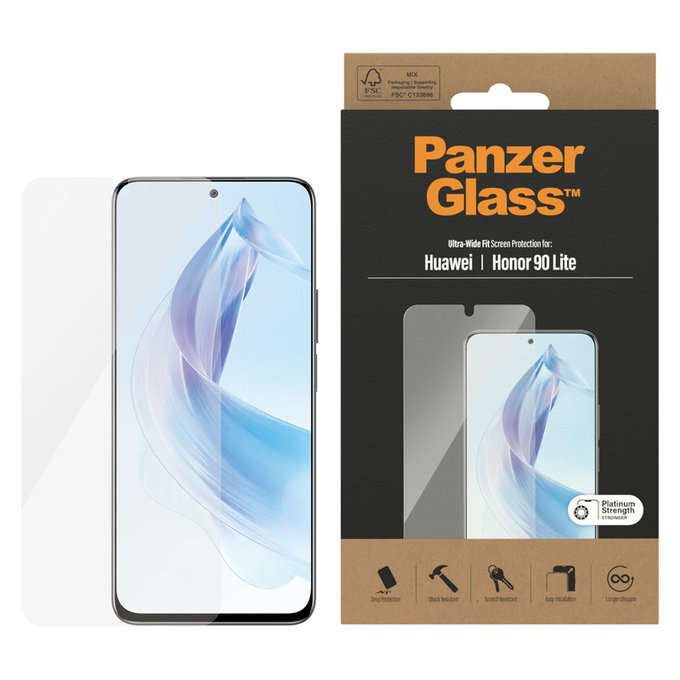 Tvrdené sklo UWF pre Honor 90 Lite, Číra, PanzerGlass