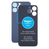 Apple iPhone 15 Pro Max - Sklo Zadného Housingu so Zväčšeným Otvorom na Kameru (Blue Titanium)