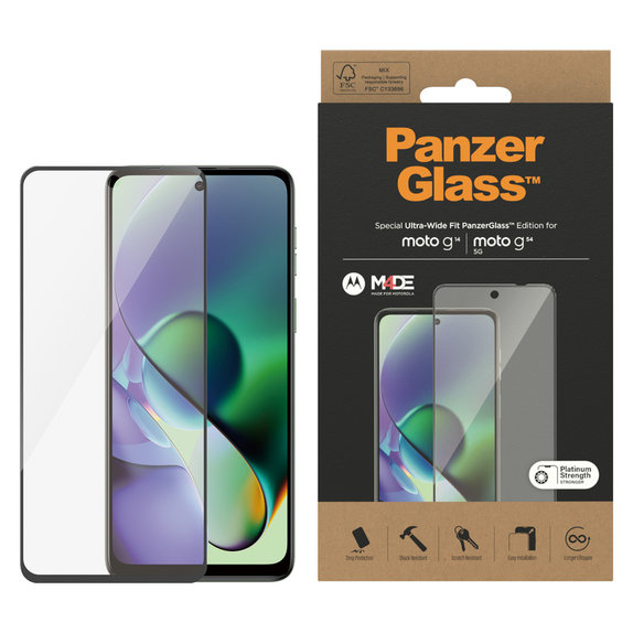 Tvrdené sklo UWF pre Motorola Moto G14/G54 5G, Čierna, PanzerGlass