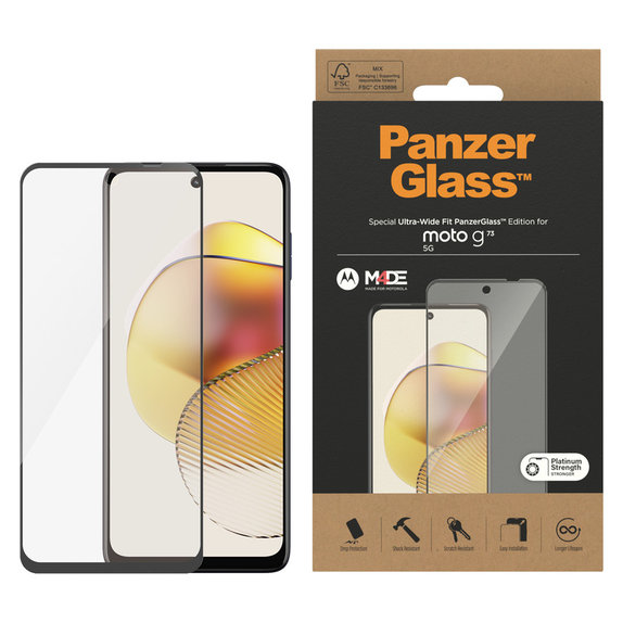 Tvrdené sklo UWF pre Motorola Moto G73 5G, Čierna, PanzerGlass